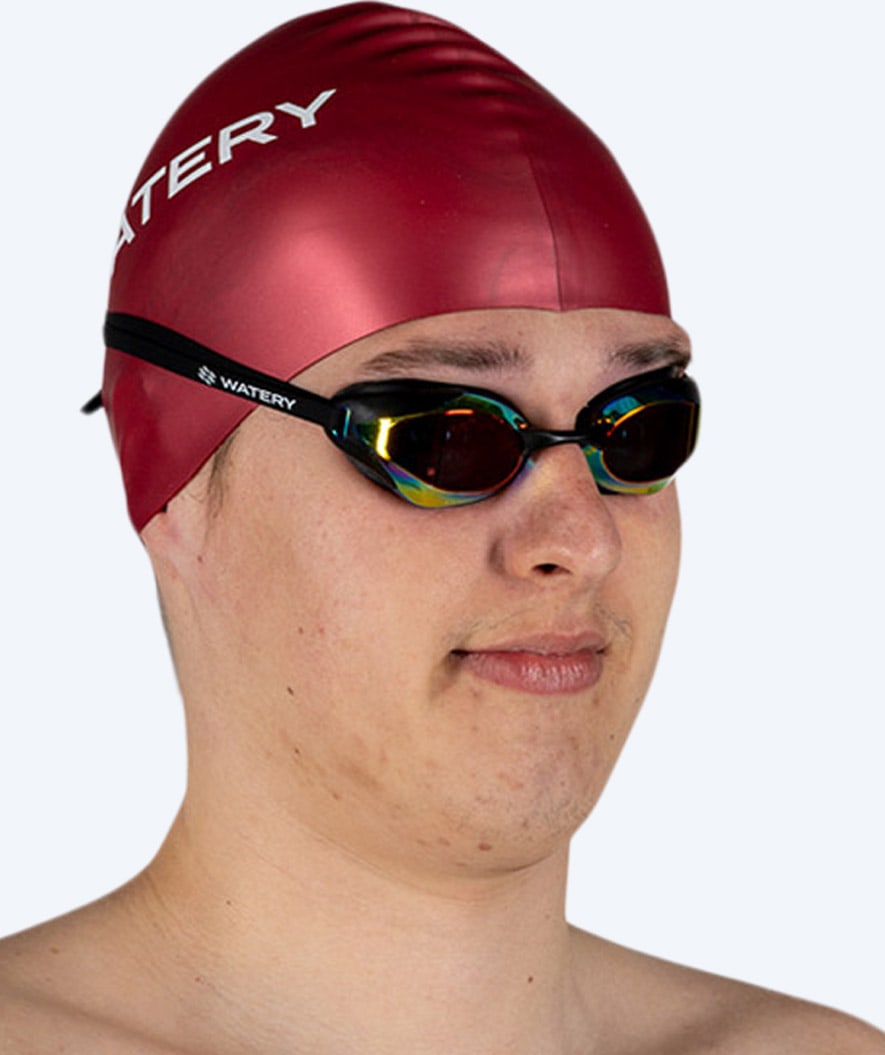 Watery swimming cap (from 10 years) - Signature - Bordeaux