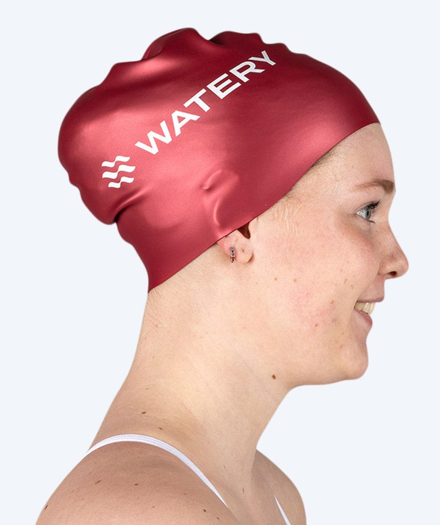 Watery swimming cap (from 10 years) - Signature - Bordeaux