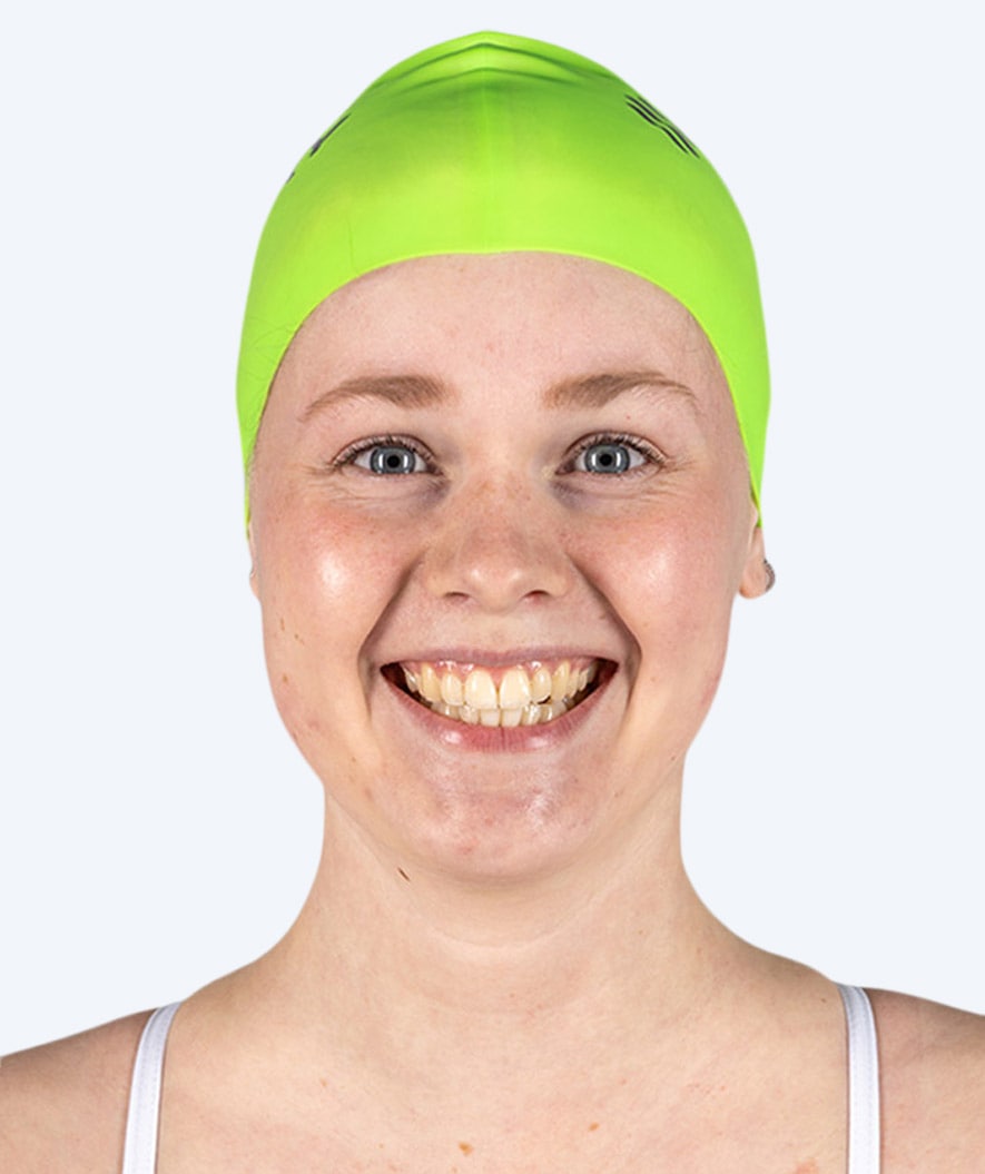 Watery swimming cap (from 10 years) - Signature - Fluo green