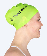 Watery swimming cap (from 10 years) - Signature - Fluo green