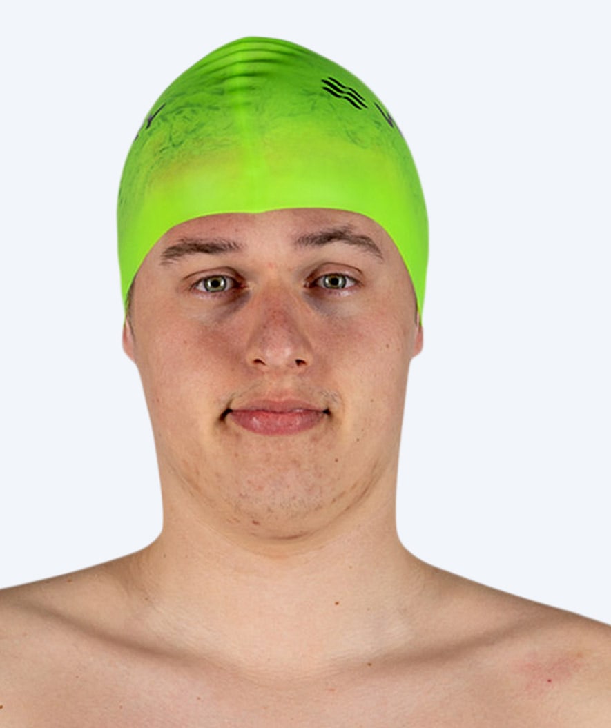 Watery swimming cap (from 10 years) - Signature - Fluo green