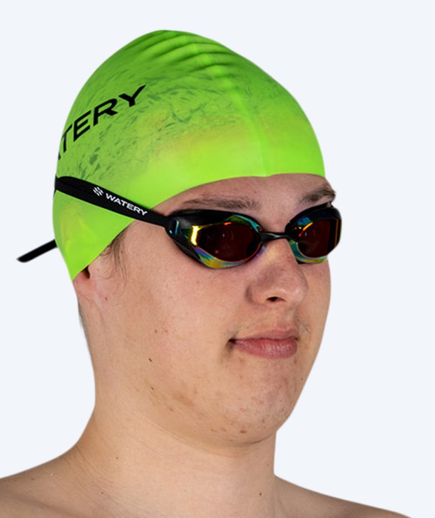 Watery swim cap (from 12 years) - Signature - Fluo green