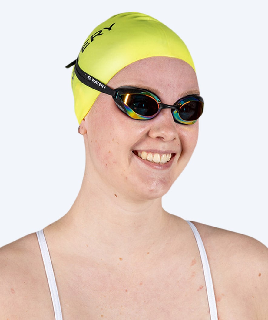 Watery swimming cap (from 10 years) - Signature - Fluo Yellow