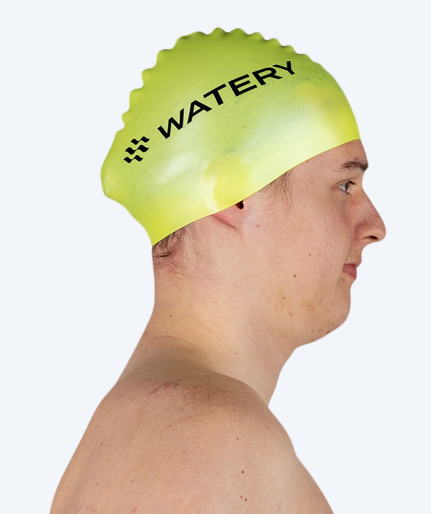 Watery swim cap (from 12 years) - Signature - Fluo Yellow