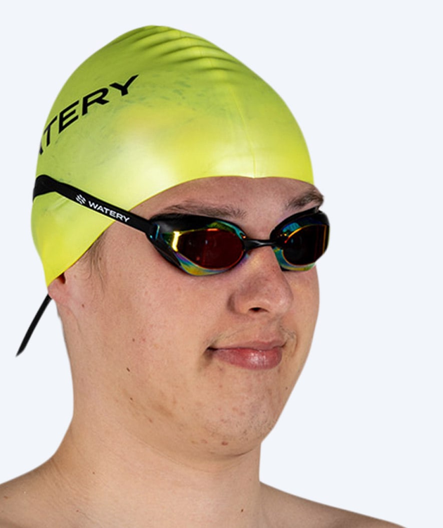 Watery swim cap (from 12 years) - Signature - Fluo Yellow