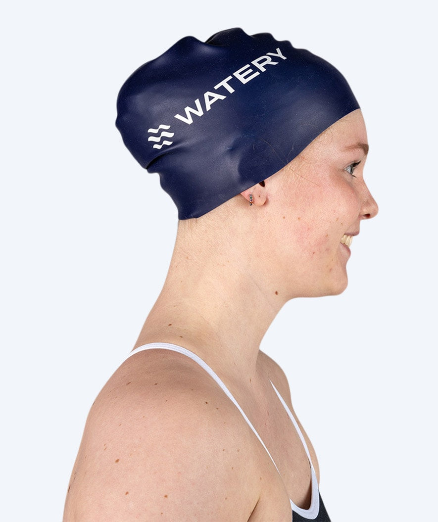 Watery swim cap (from 12 years) - Signature - Dark blue