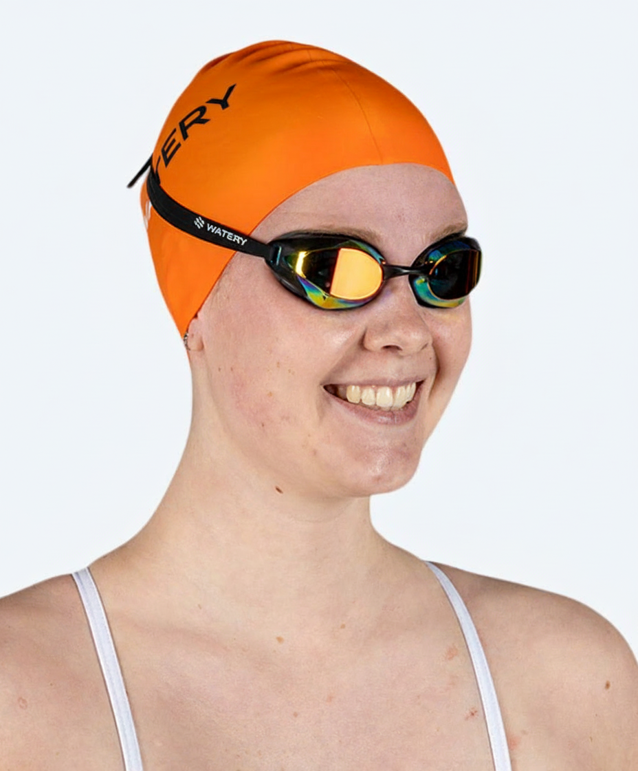 Watery swim cap (from 12 years) - Signature - Orange