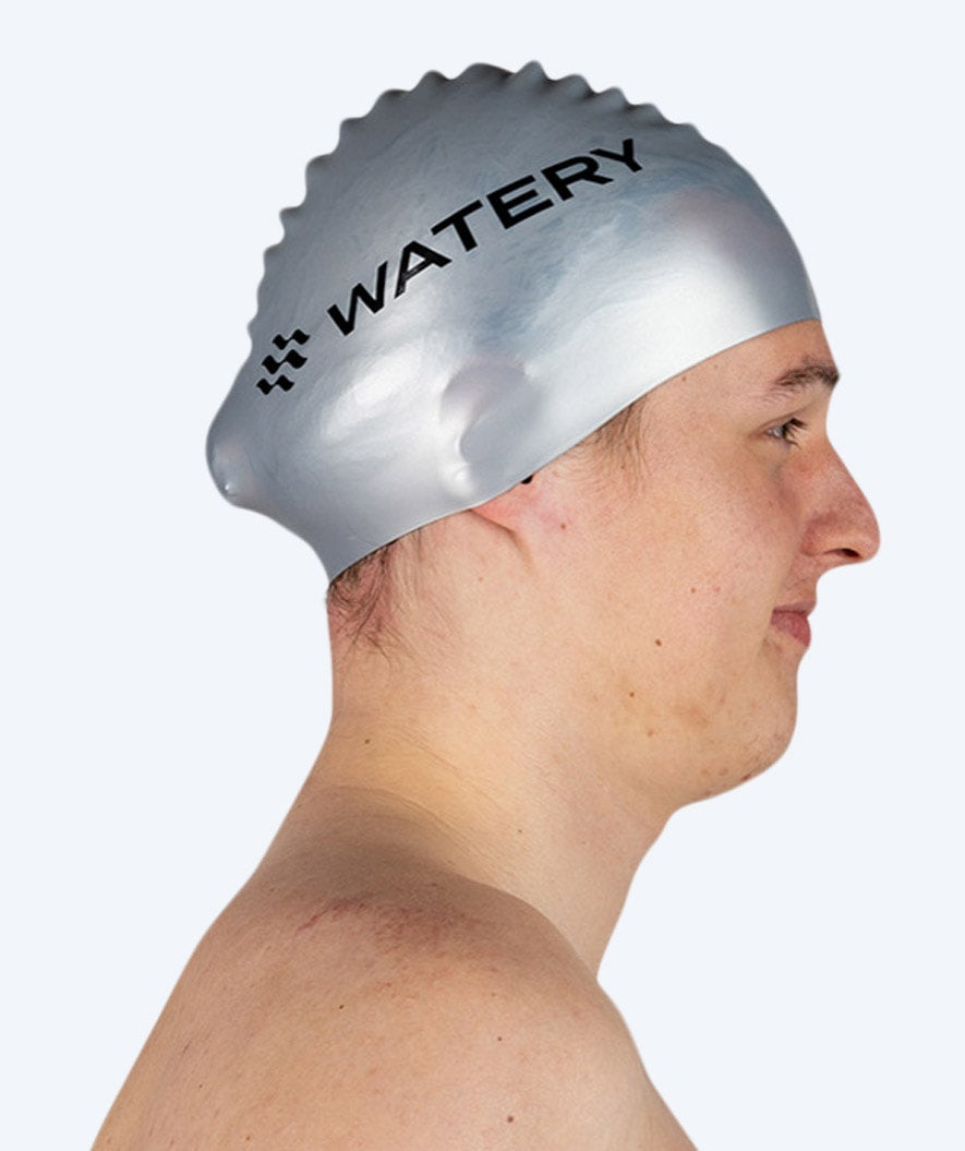 Watery swimming cap (from 10 years) - Signature - Silver