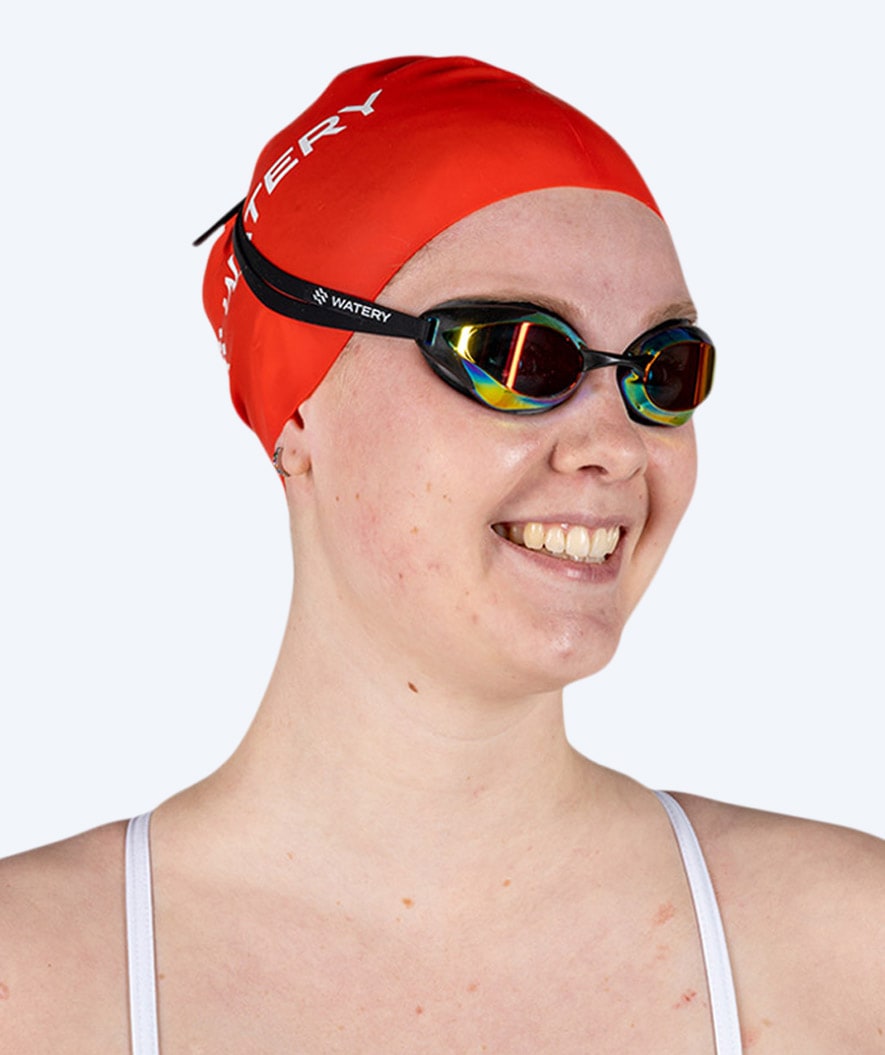 Watery swimming cap (from 10 years) - Signature - Red