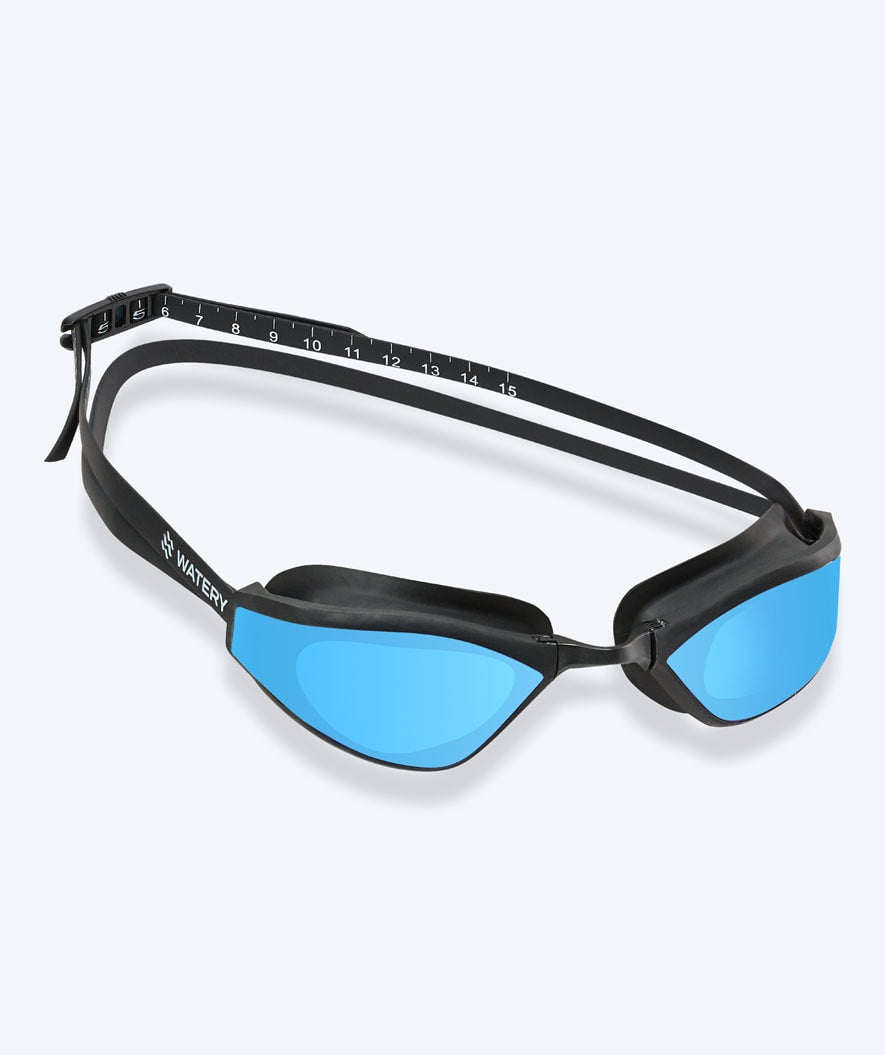 Watery Elite swimming goggles - Storm Racer Mirror - Black/blue