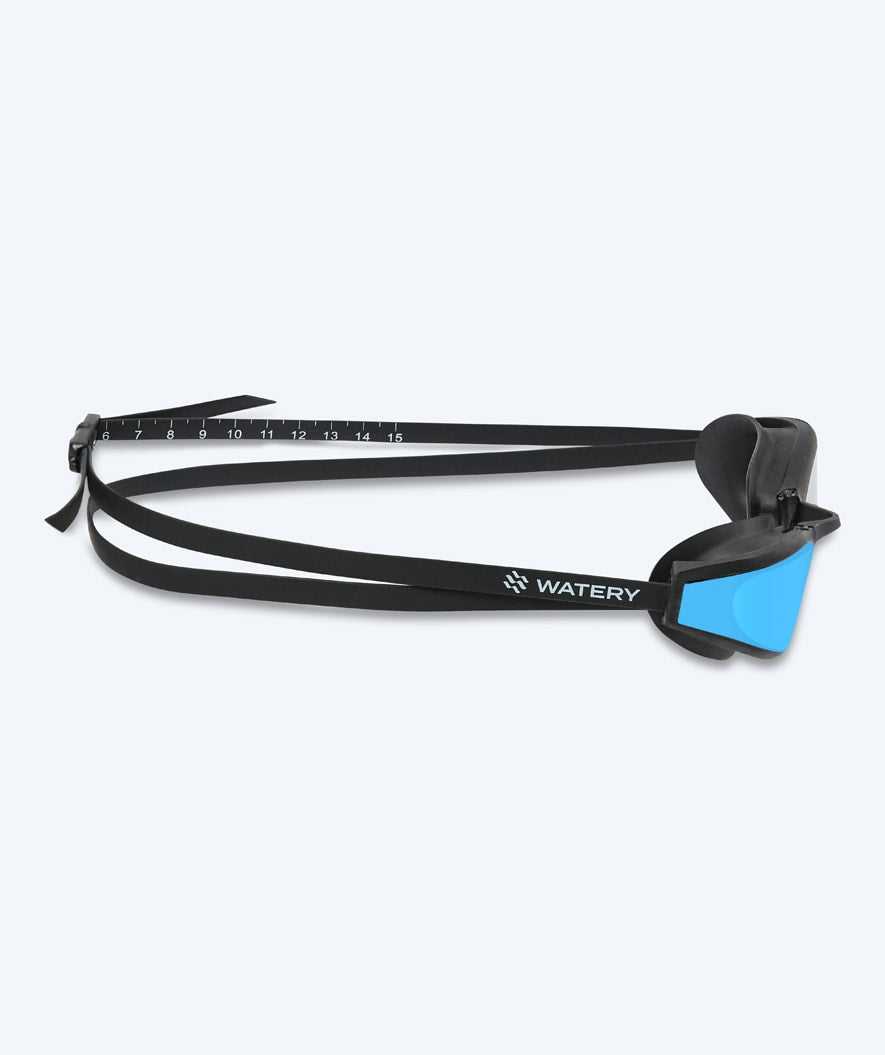 Watery Elite swim goggles - Storm Racer Mirror - Black/blue