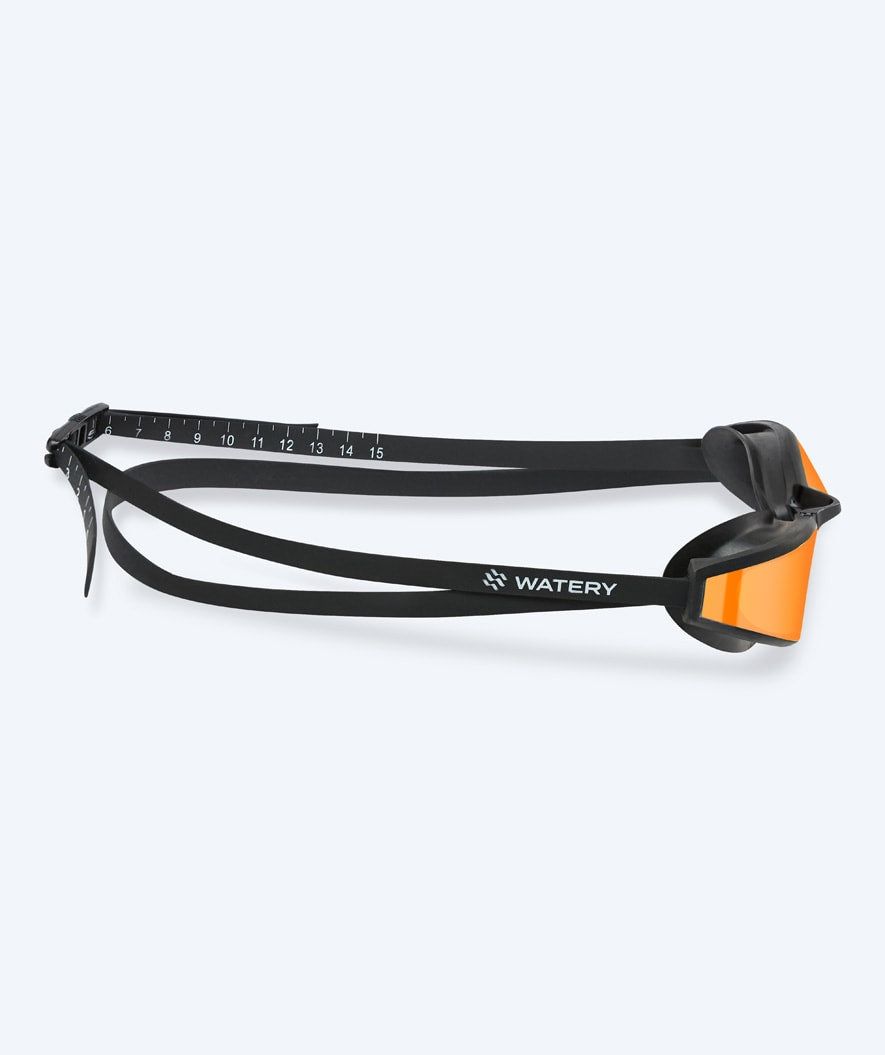 Watery Elite swim goggles - Storm Racer Mirror - Black/gold