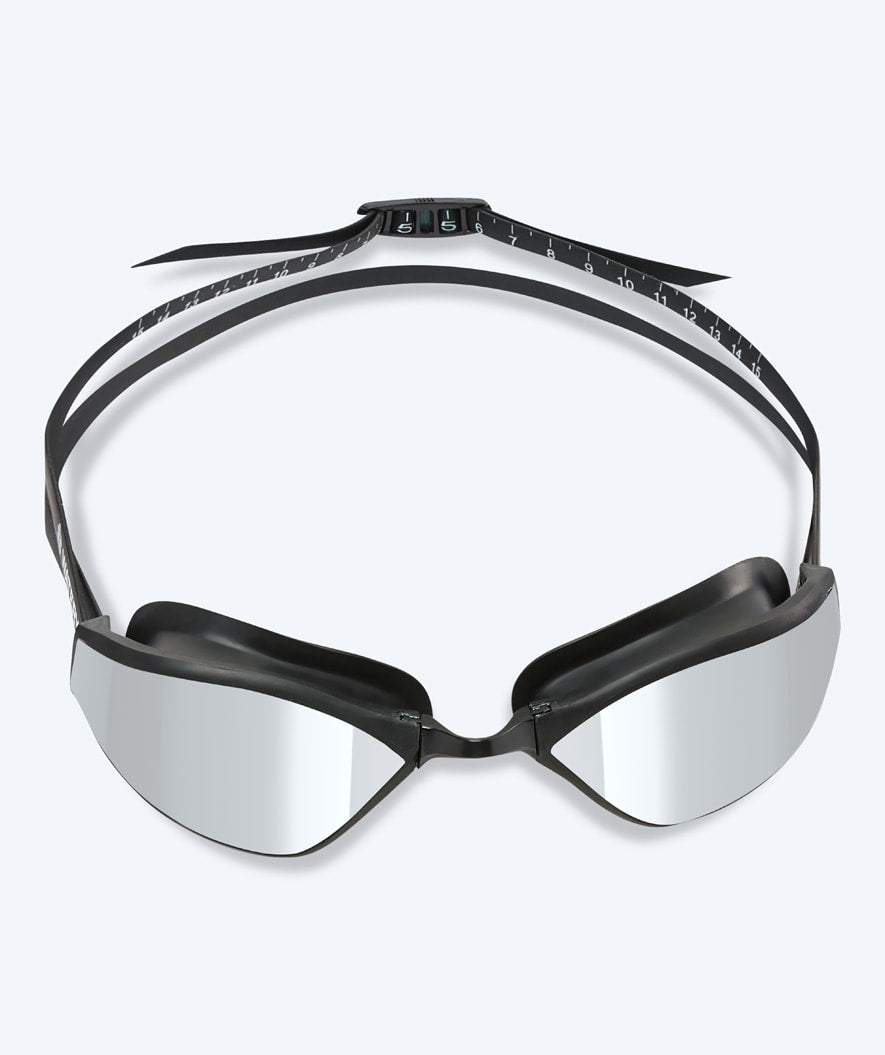 Watery Elite swimming goggles - Storm Racer Mirror - Black/silver