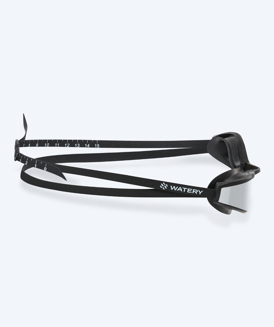 Watery Elite swimming goggles - Storm Racer Mirror - Black/silver