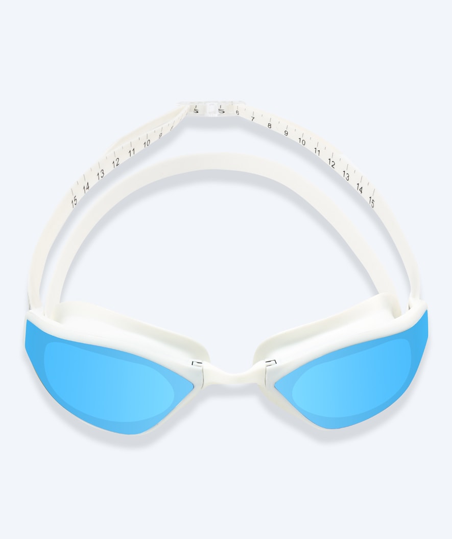 Watery Elite swimming goggles - Storm Racer Mirror - White/blue