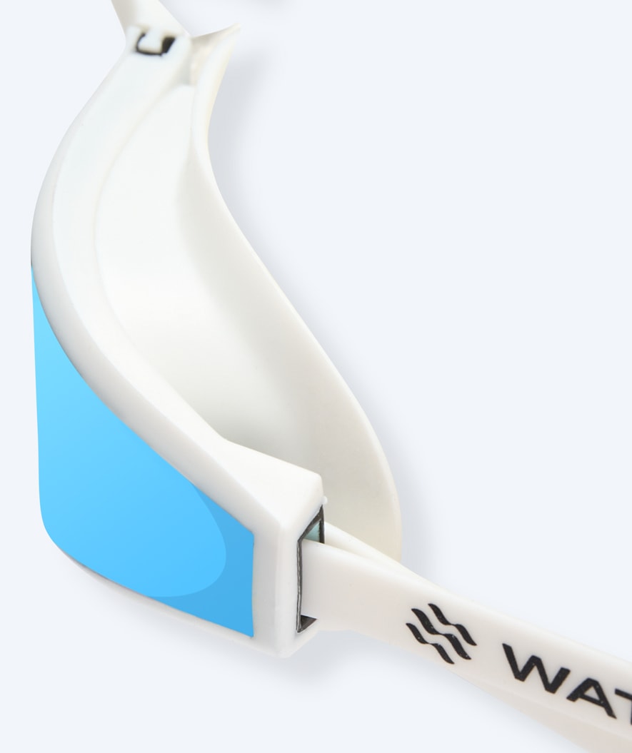 Watery Elite swimming goggles - Storm Racer Mirror - White/blue