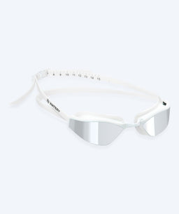 Watery Elite swim goggles - Storm Racer Mirror - White/silver