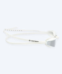 Watery Elite swim goggles - Storm Racer Mirror - White/silver