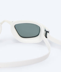Watery Elite swimming goggles - Storm Racer Mirror - White/silver