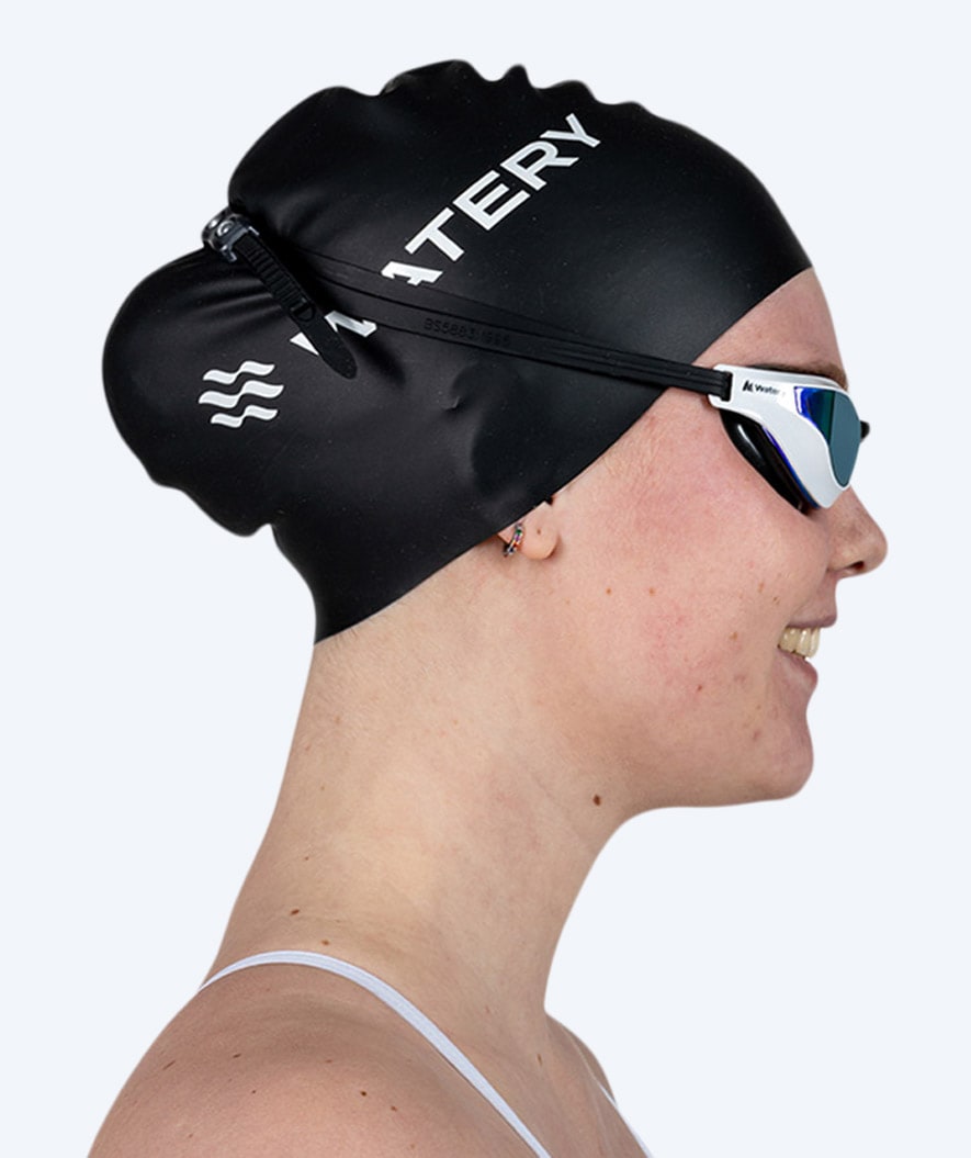 Watery exercise swim goggles - Superior Mirror - White/black