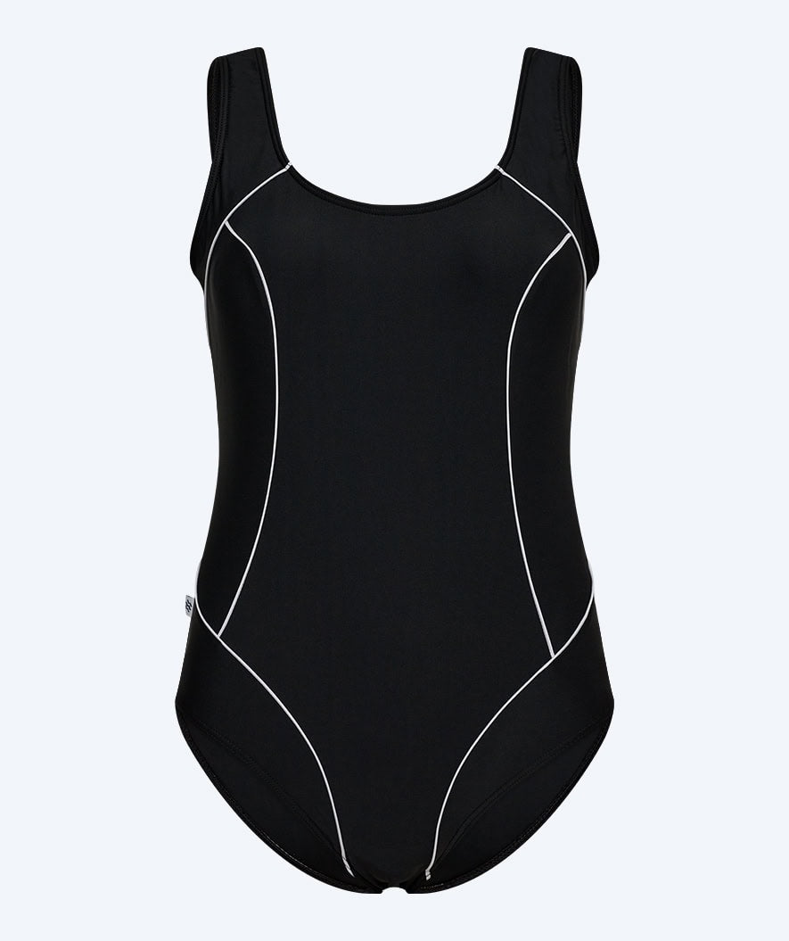 Watery swimsuit in big sizes for women - Tamaya U-Back - Black/white