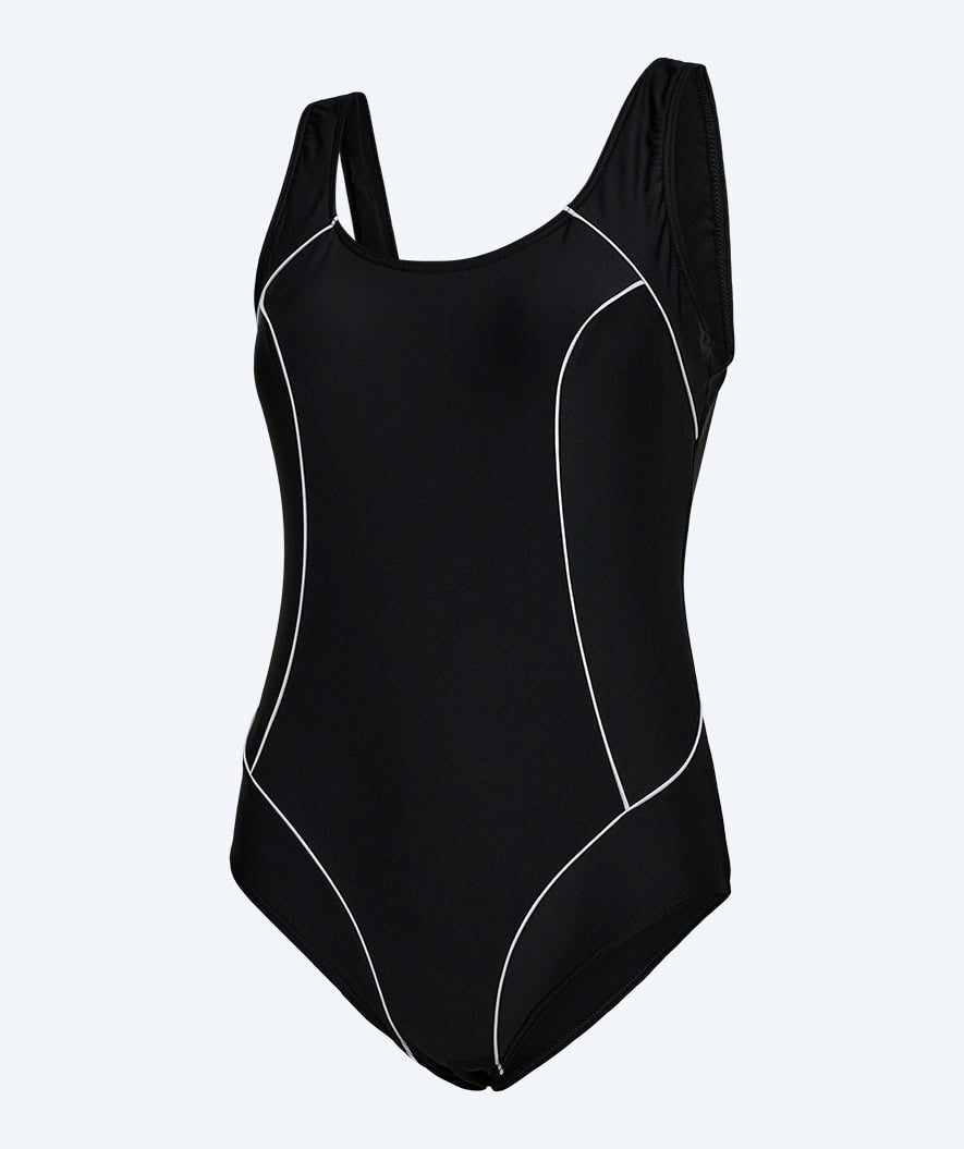 Watery swimsuit in big sizes for women - Tamaya U-Back - Black/white