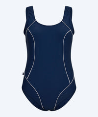 Watery swimsuit in plus size for women - Tamaya U-Back - Dark blue/White