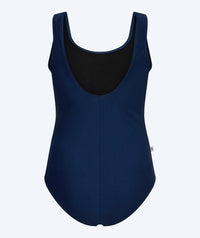 Watery swimsuit in plus size for women - Tamaya U-Back - Dark blue/White