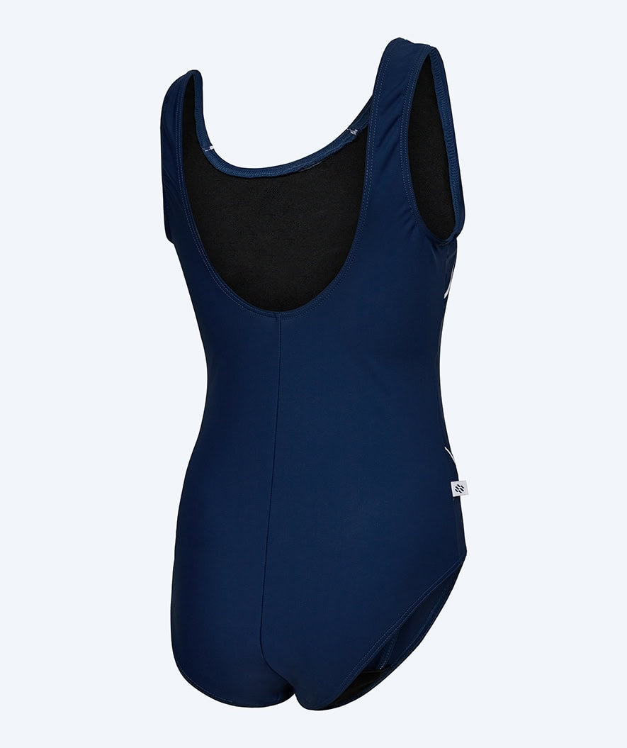 Watery swimsuit in big sizes for women - Tamaya U-Back - Dark blue/white