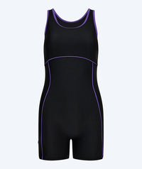 Watery swimsuit with skirt for women - Tirta - Black/purple