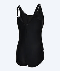 Watery swimsuit plus size for women with flowers - Vale - Black/white