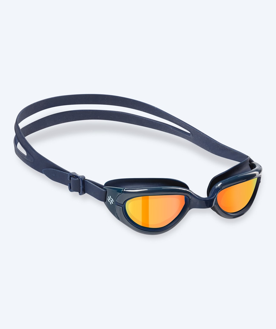 Watery swimming goggles for kids - Wade Mirror - Dark blue/gold
