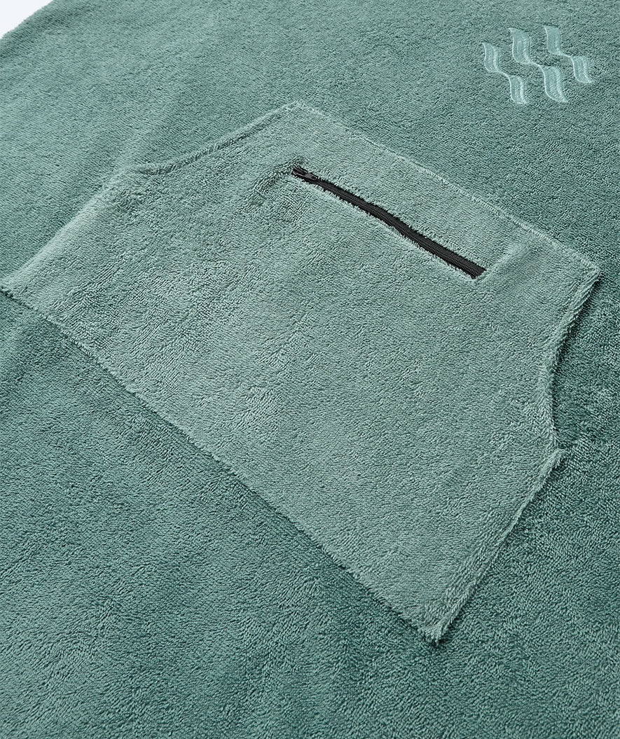 Watery bathing poncho for adults - Cotton - Forrest Green