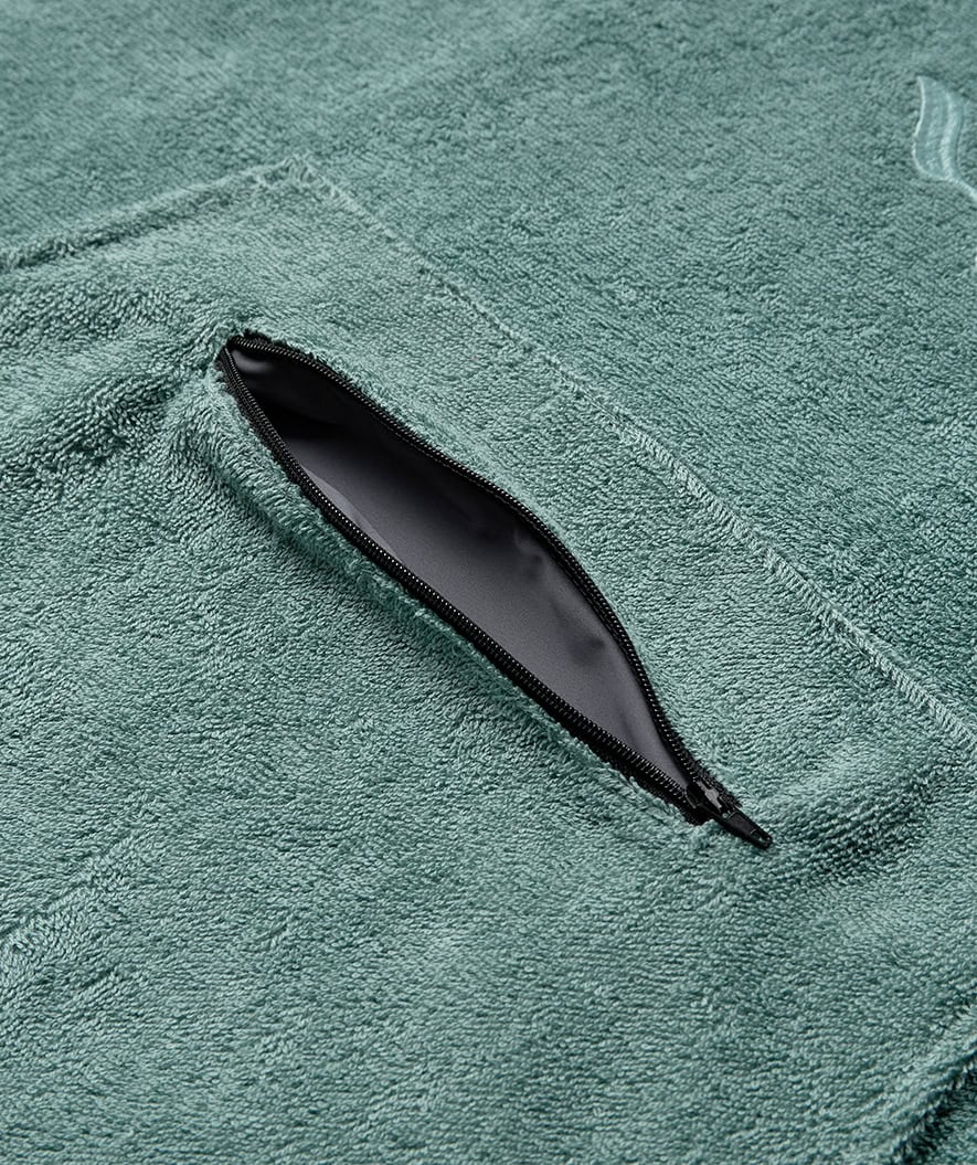 Watery bathing poncho for adults - Cotton - Forrest Green