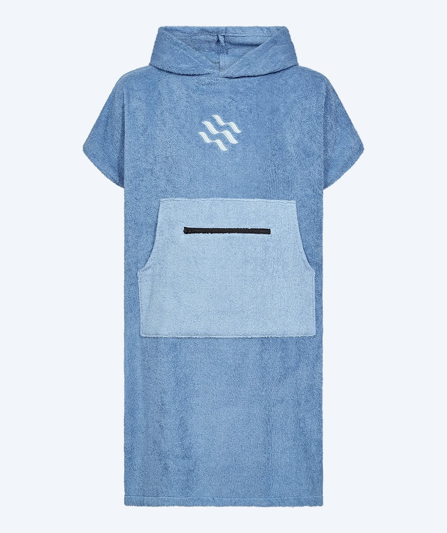 Watery bathing poncho for junior (6-15) - Cotton - Atlantic Blue