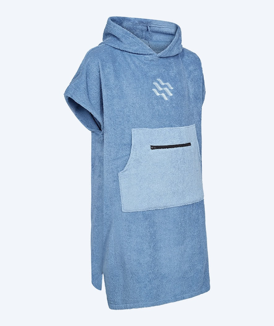 Watery bathing poncho for junior (6-15) - Cotton - Atlantic Blue
