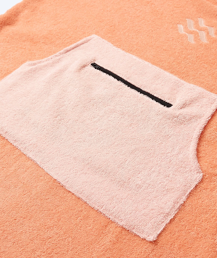 Watery bathing poncho for junior (6-15) - Cotton - Atlantic Pink