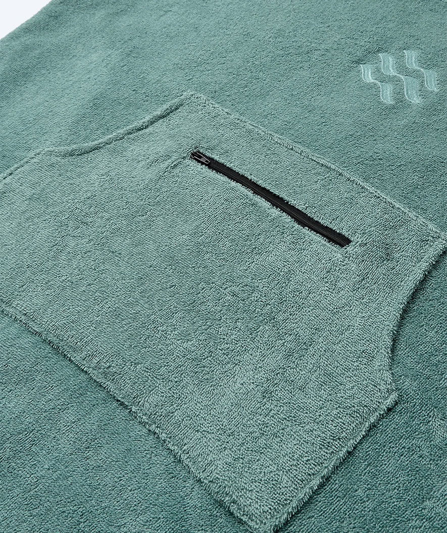 Watery bathing poncho for junior (6-15) - Cotton - Forest Green