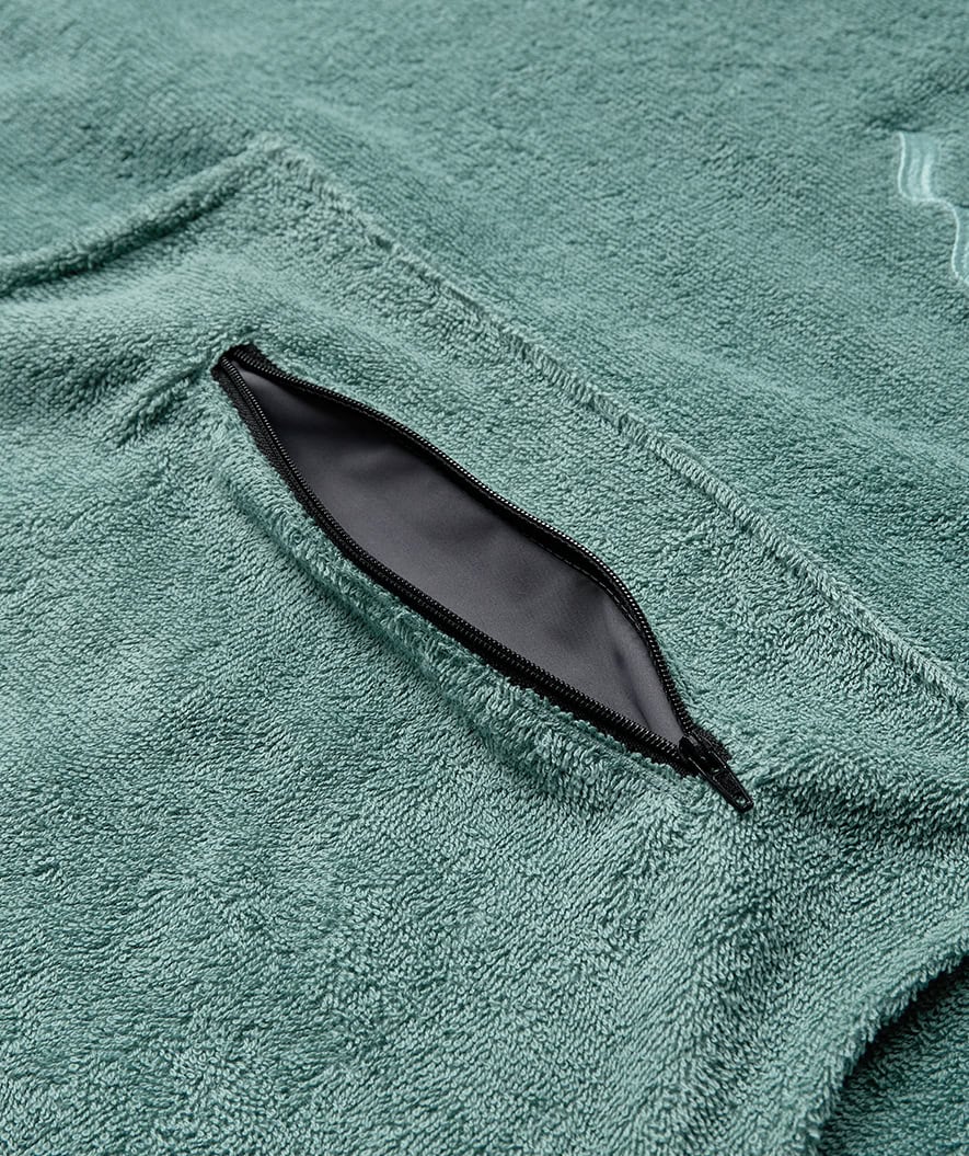 Watery bathing poncho for junior (6-15) - Cotton - Forest Green