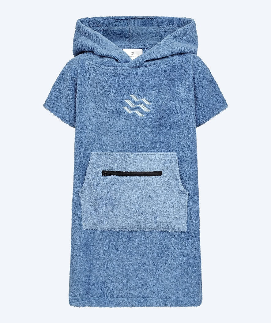 Watery bathing poncho for kids (1-6) - Cotton - Atlantic Blue