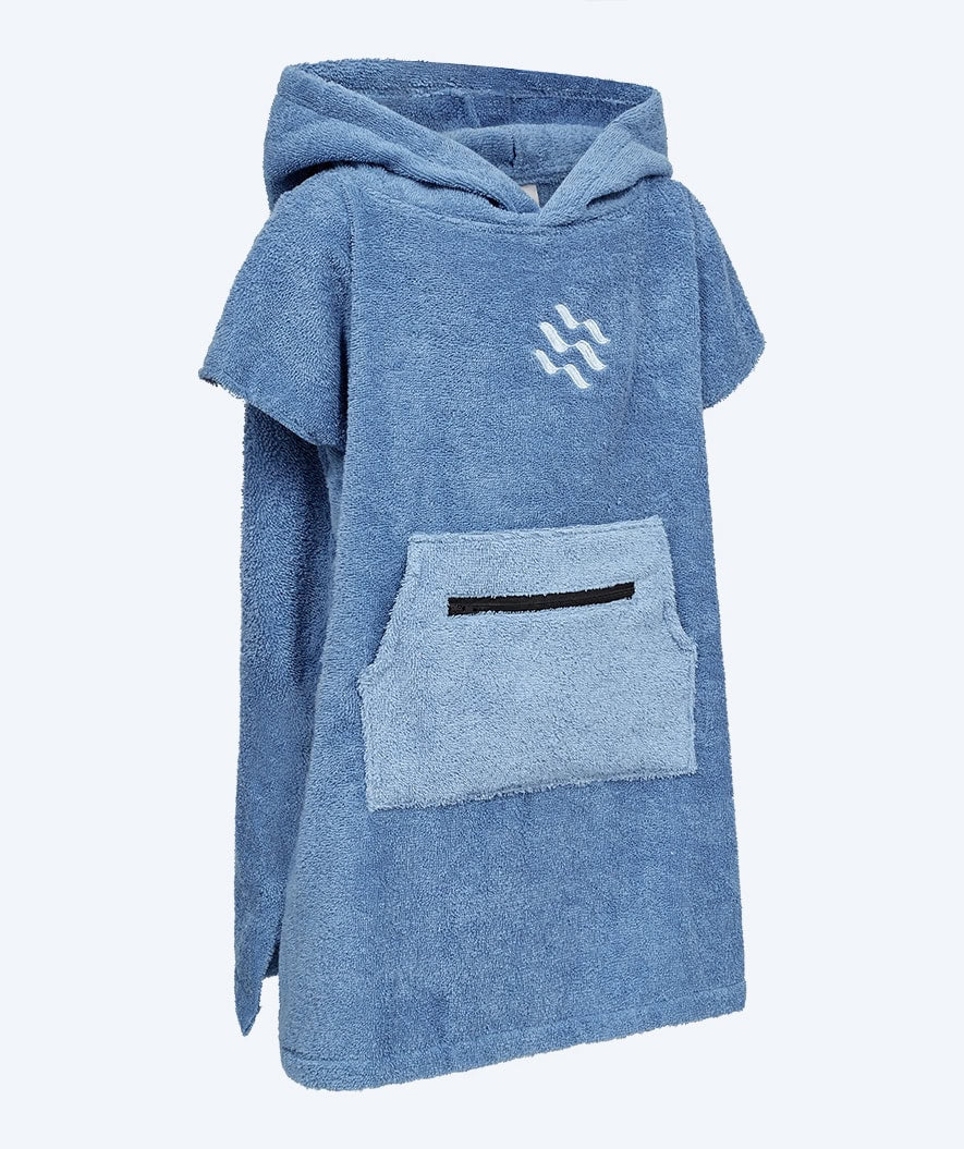 Watery bathing poncho for kids (1-6) - Cotton - Atlantic Blue