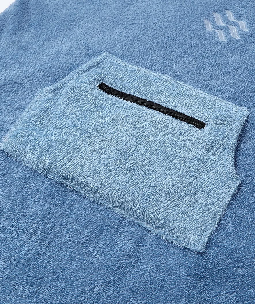 Watery bathing poncho for kids (1-6) - Cotton - Atlantic Blue