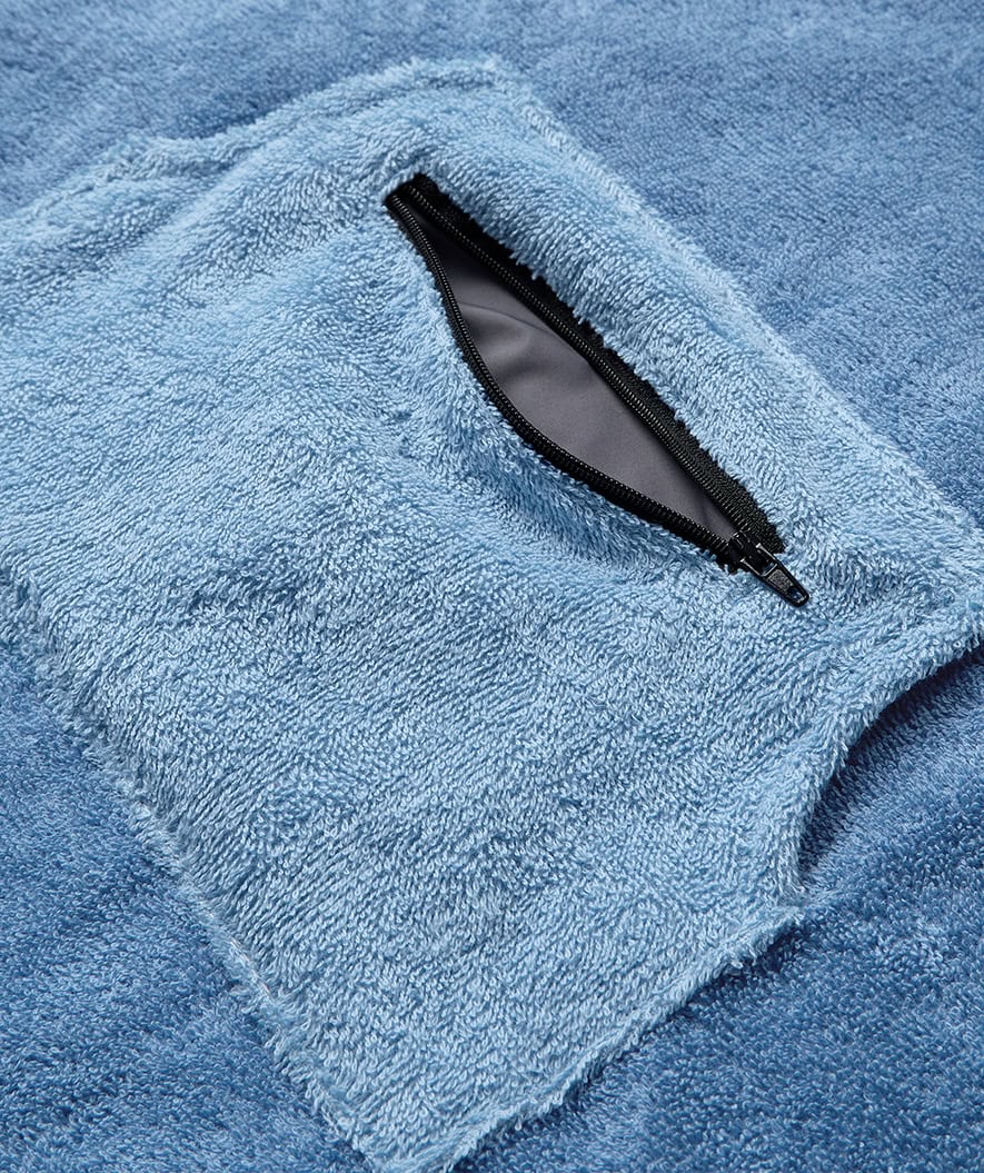 Watery bathing poncho for kids (1-6) - Cotton - Atlantic Blue