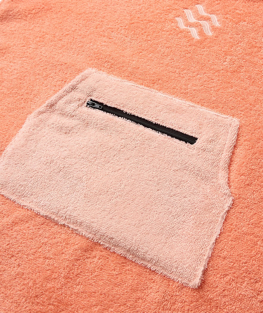 Watery bathing poncho for kids (1-6) - Cotton - Atlantic Pink