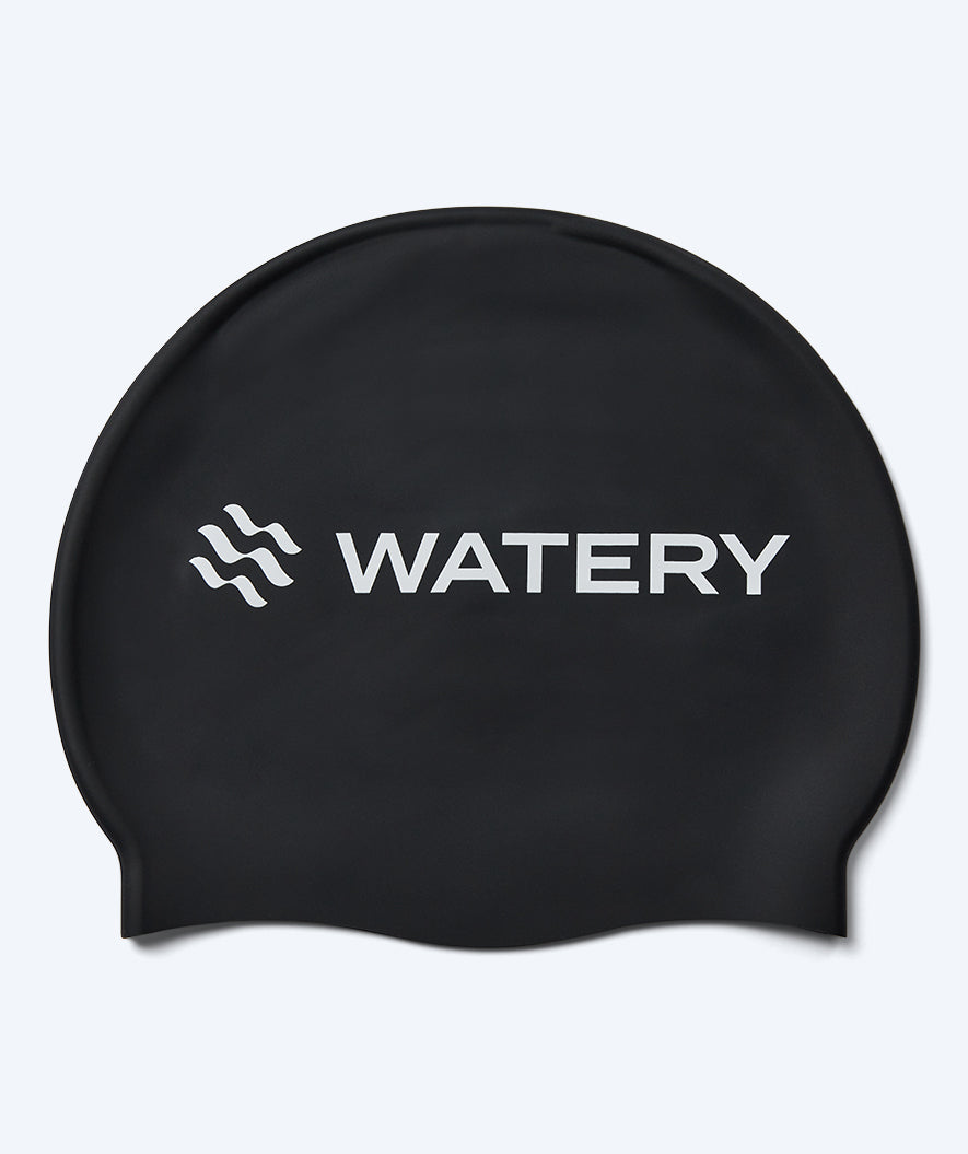 Watery swimming cap for kids (3-10) - Signature - Black