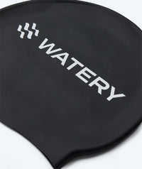 Watery swim cap for kids (3-10) - Signature - Black