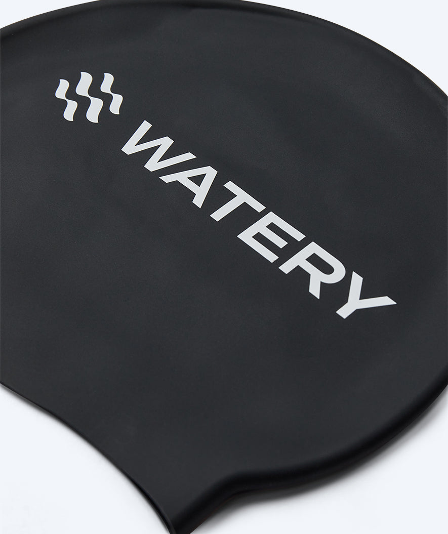 Watery swim cap for kids (3-10) - Signature - Black