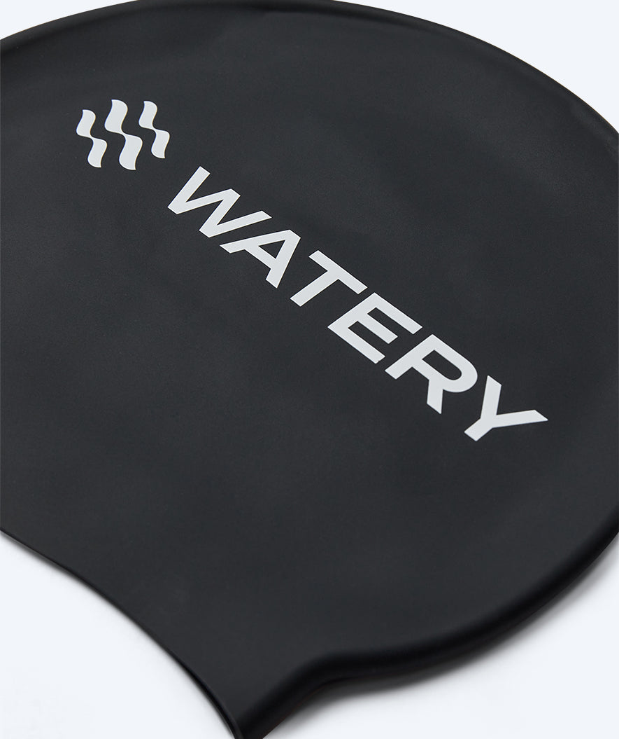 Watery swimming cap for kids (3-10) - Signature - Black