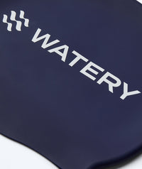 Watery swim cap for kids (3-10) - Signature - Dark blue