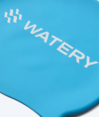Watery swimming cap for kids (3-10) - Signature - Light blue